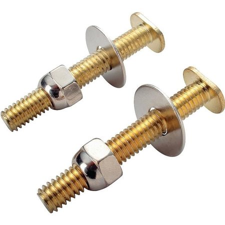 PROSOURCE Bolt Set, Steel, Brass, For Use to Attach Toilet to Flange PMB-480